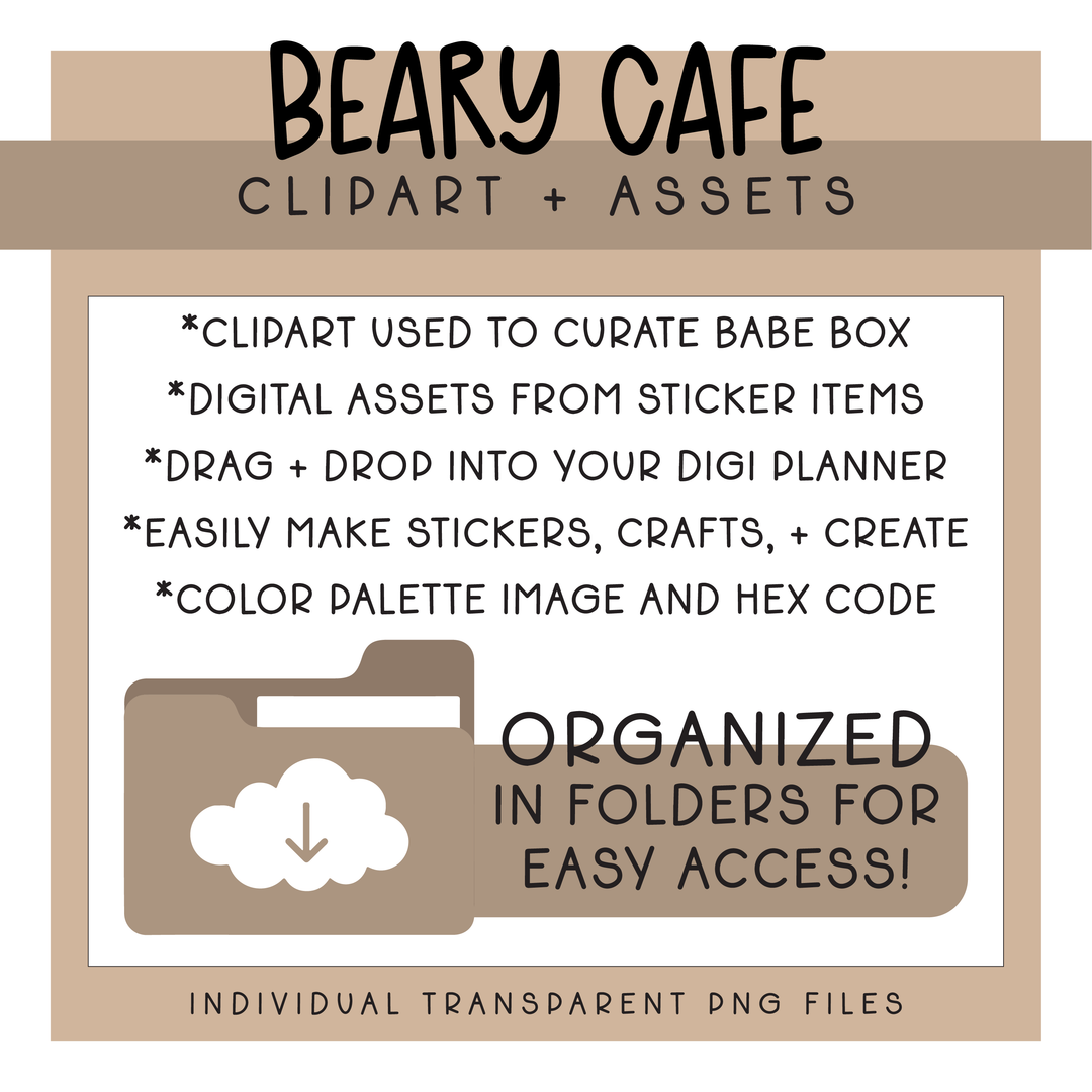 Beary Cafe | Deluxe Digital Babe Box - Printable Stickers &amp; Clipart