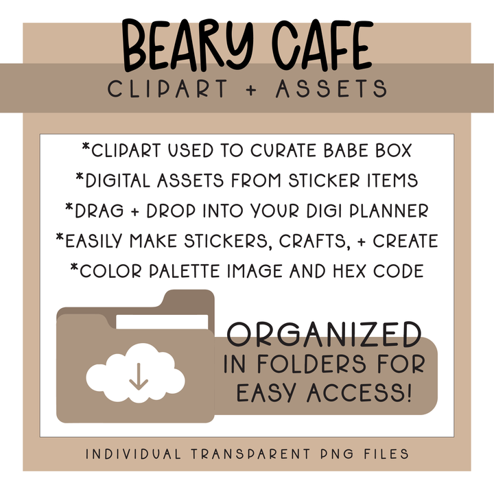 Beary Cafe | Deluxe Digital Babe Box - Printable Stickers &amp; Clipart