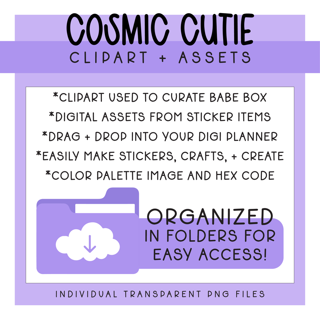 Cosmic Cuties | Deluxe Digital Babe Box - Printable Stickers &amp; Clipart