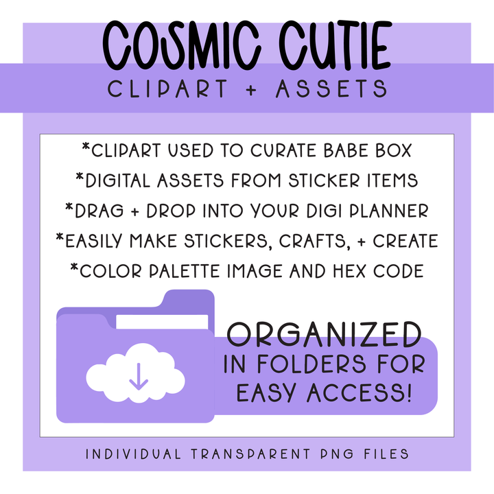 Cosmic Cuties | Deluxe Digital Babe Box - Printable Stickers &amp; Clipart