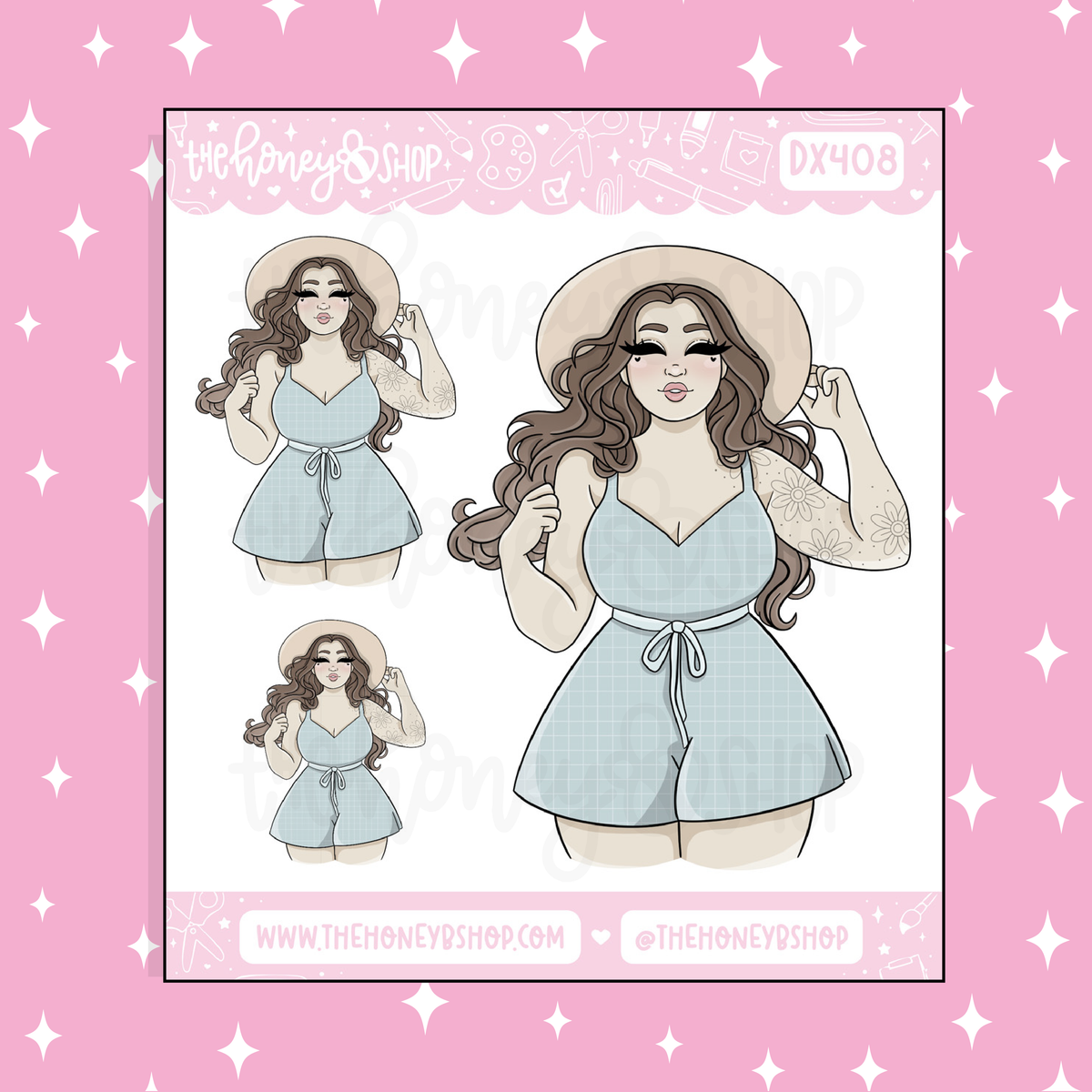 Spring Loving Babe Doodle Sticker | Choose your Skin Tone!