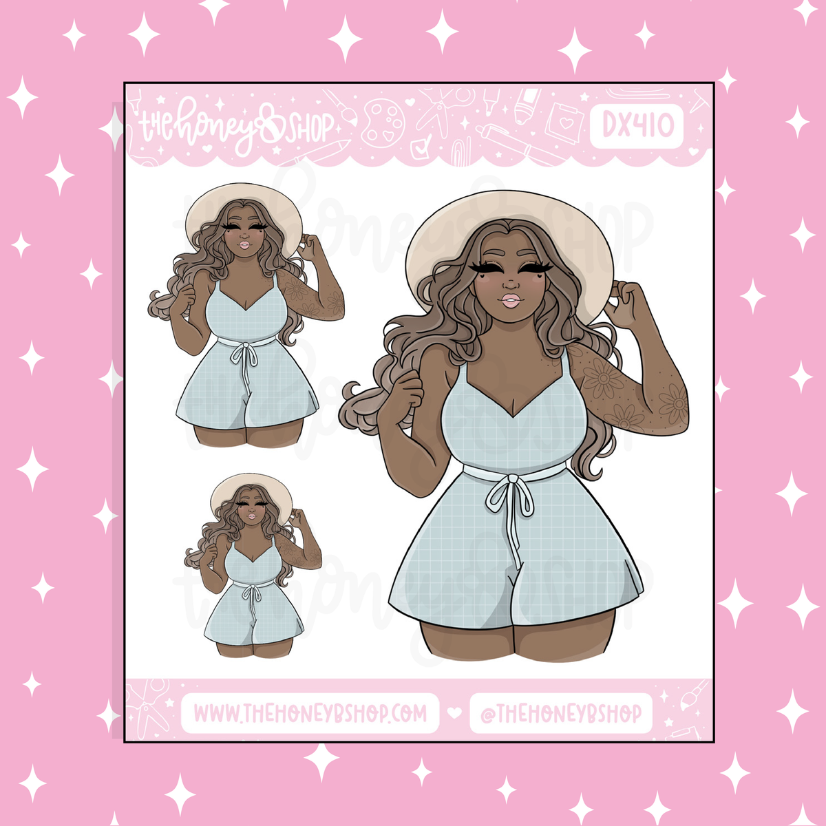 Spring Loving Babe Doodle Sticker | Choose your Skin Tone!