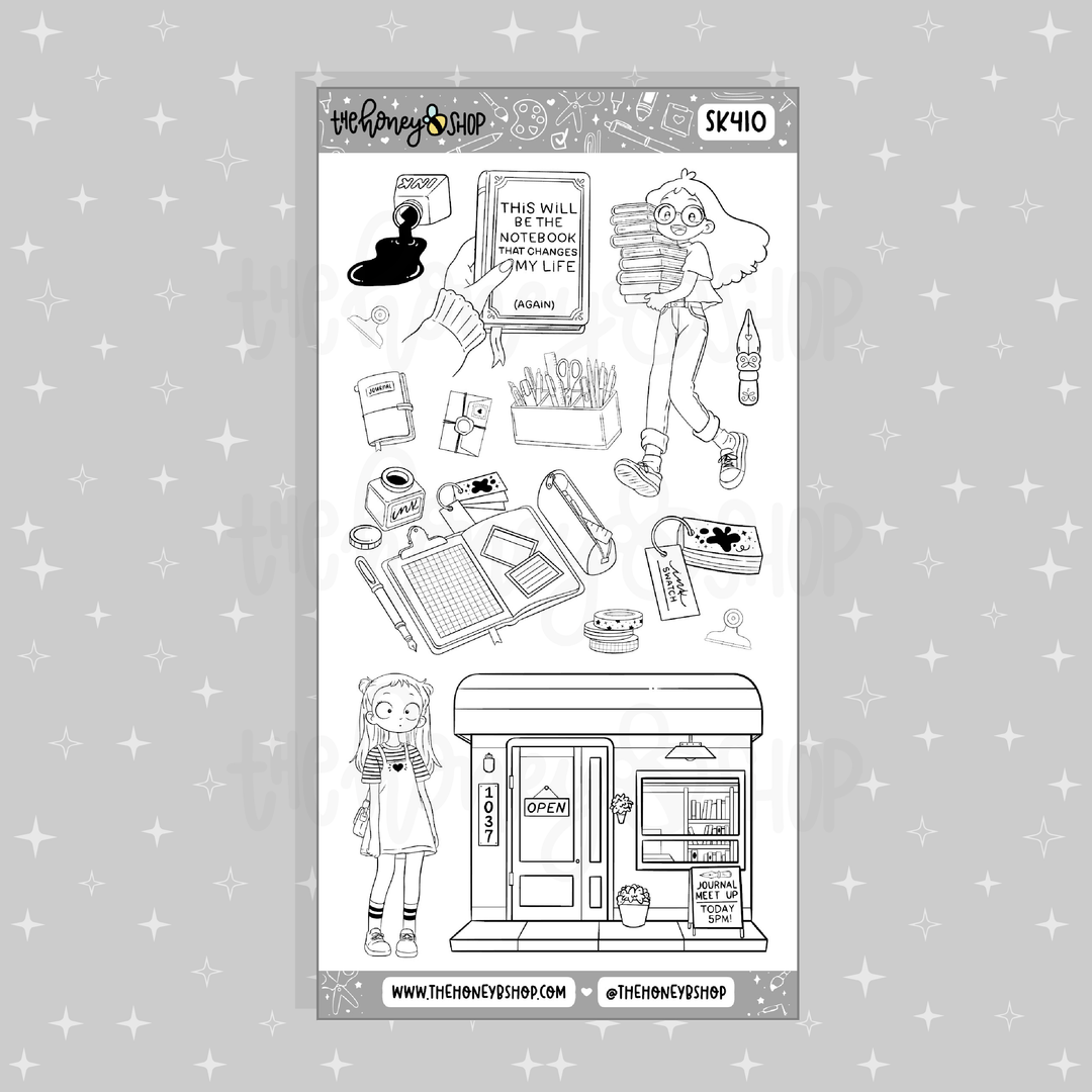 Etiqueta engomada del Doodle de las medias cajas de las duchas | A la carta