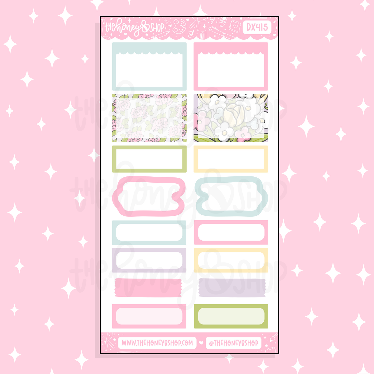 Kawaii Spring Half Boxes Doodle Sticker | April Patreon