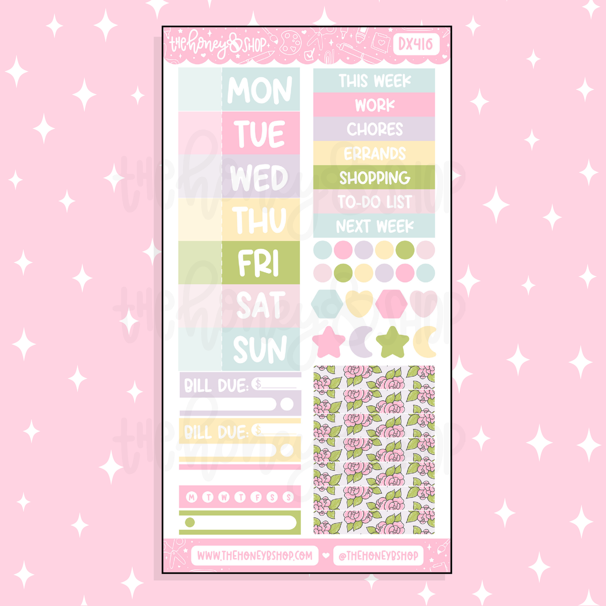 Kawaii Spring Functional + Date Headers Doodle Sticker | April Patreon