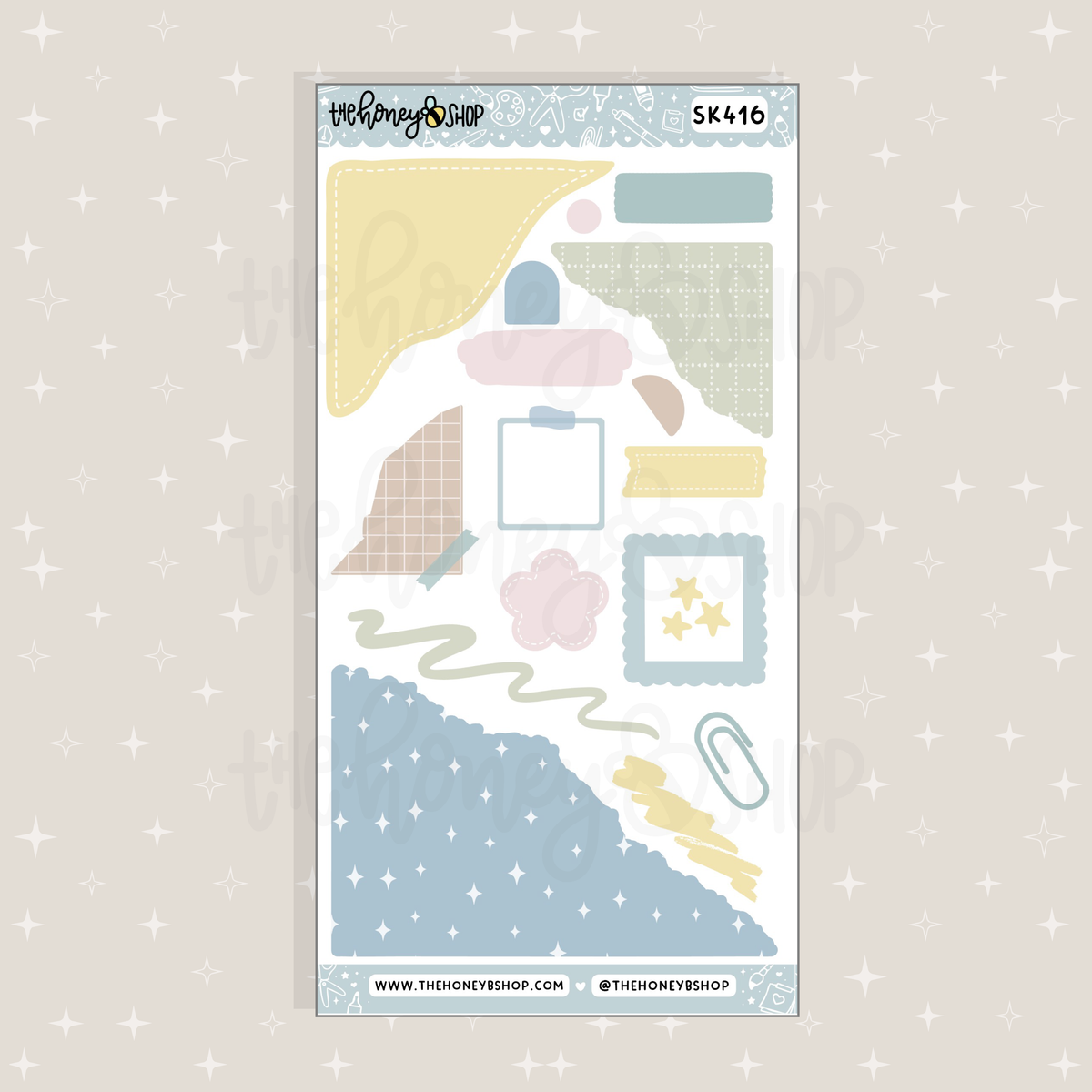 HoneyB Hollow Creative Journaling Doodle Sticker Sheet | Planner & Journaling Stickers