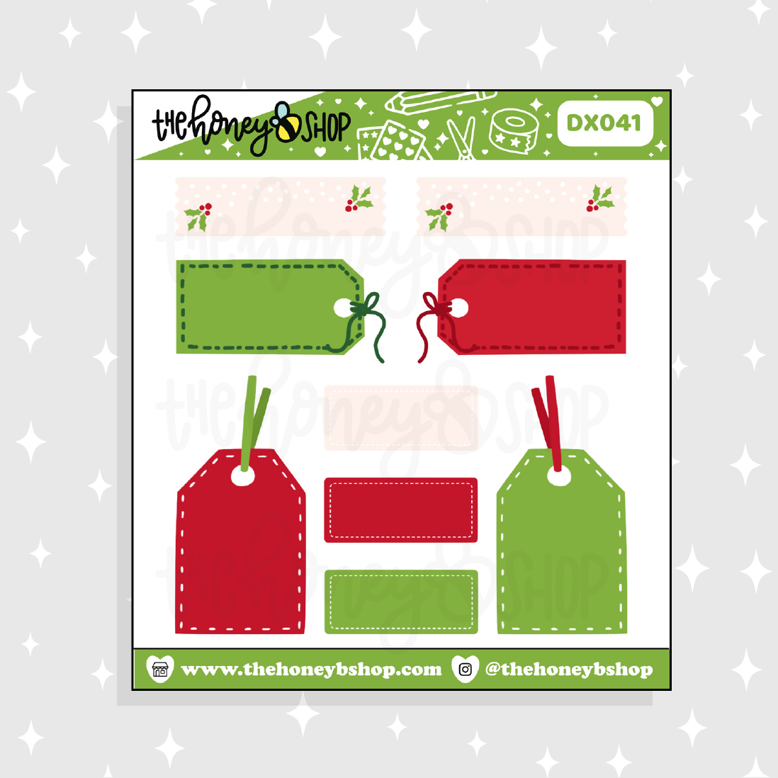 Traditional Christmas Tags & Labels Doodle Sticker
