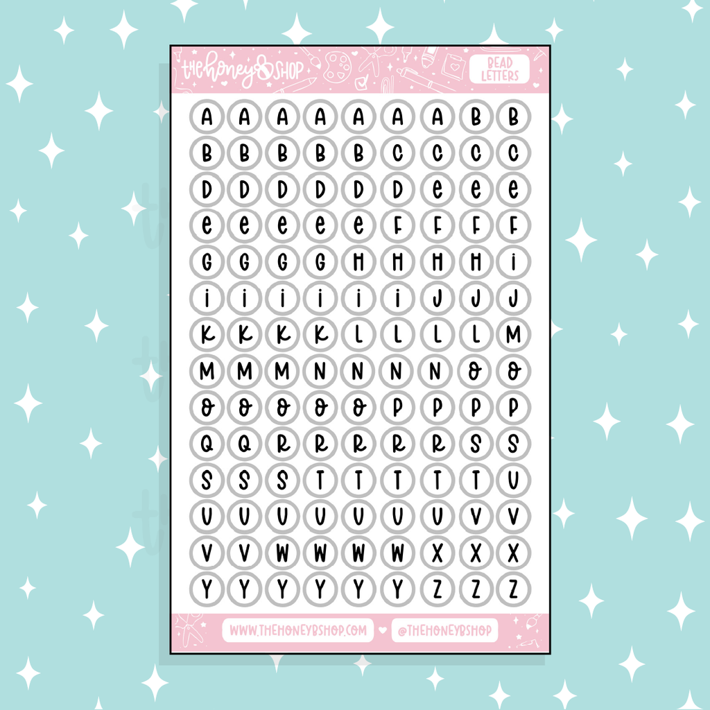 Paquete de pegatinas para pulsera con cuentas DIY | 3 hojas incluidas