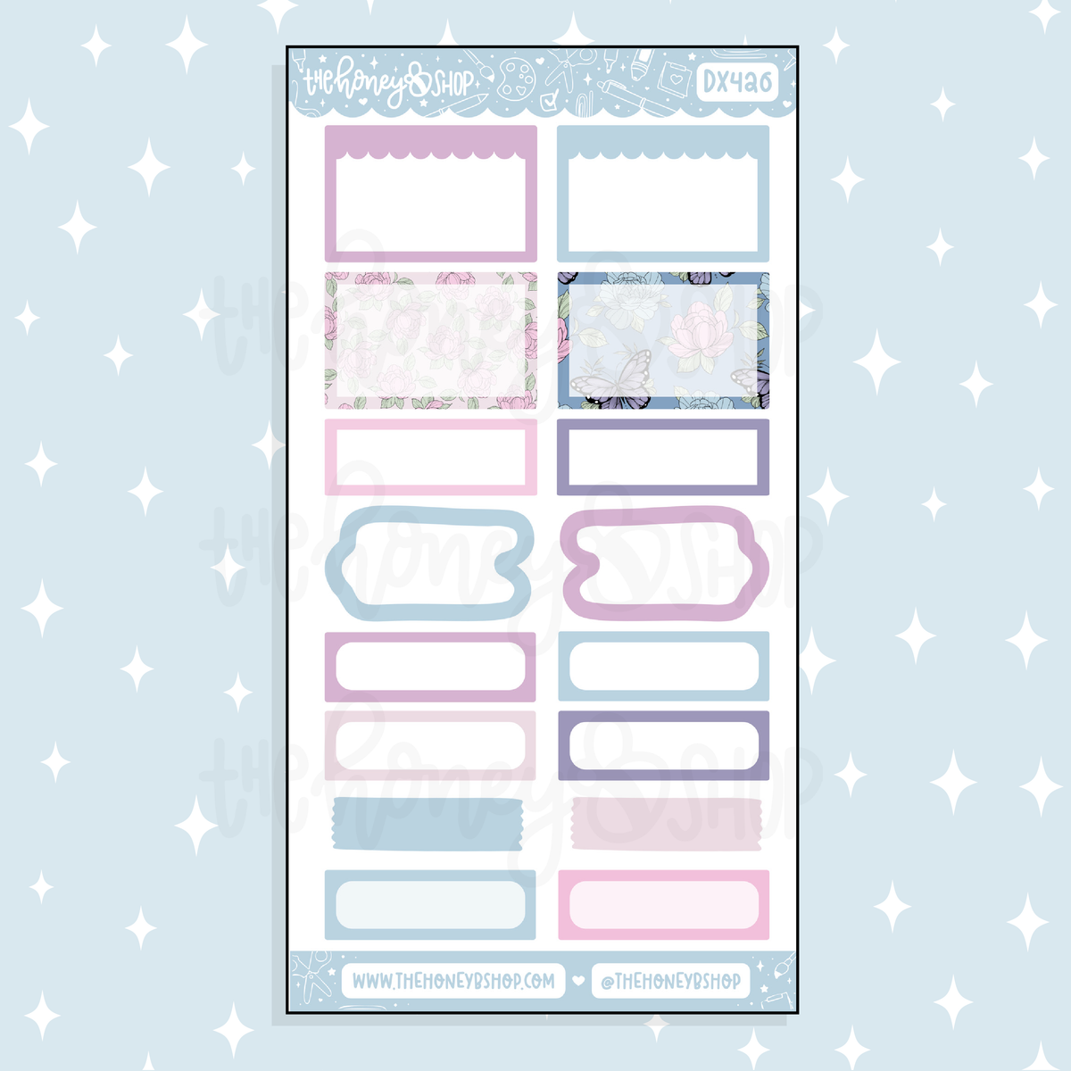 Floral Fantasy Half Boxes Doodle Sticker | May Patreon