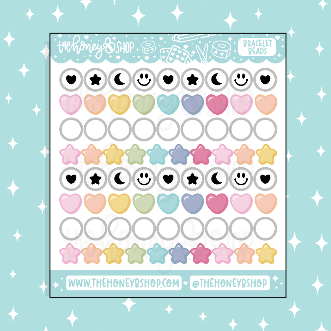 DIY Beaded Bracelet Sticker Bundle | 3 Sheets Included