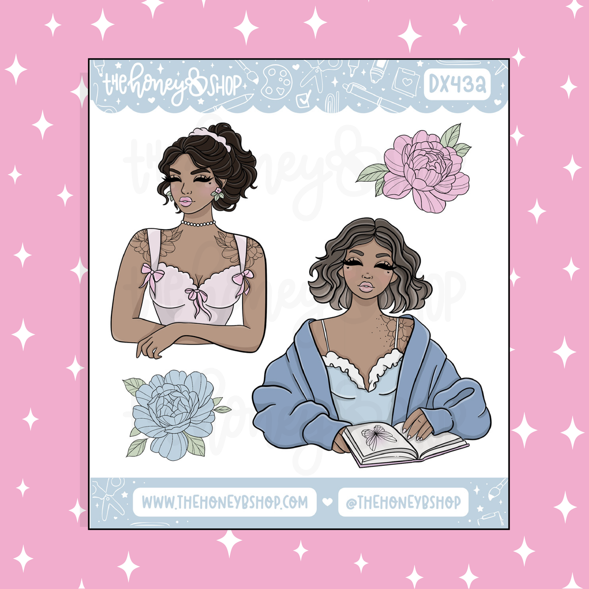 Floral Fantasy (V2) Babe Doodle Sticker | May Patreon | Choose your Skin Tone!