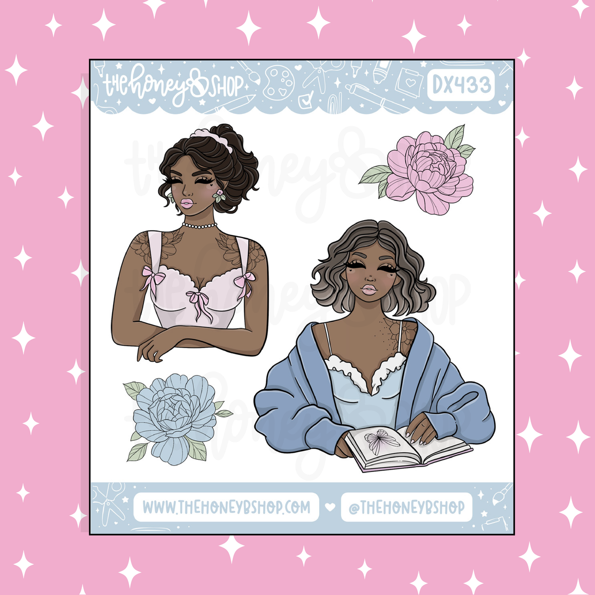 Floral Fantasy (V2) Babe Doodle Sticker | May Patreon | Choose your Skin Tone!