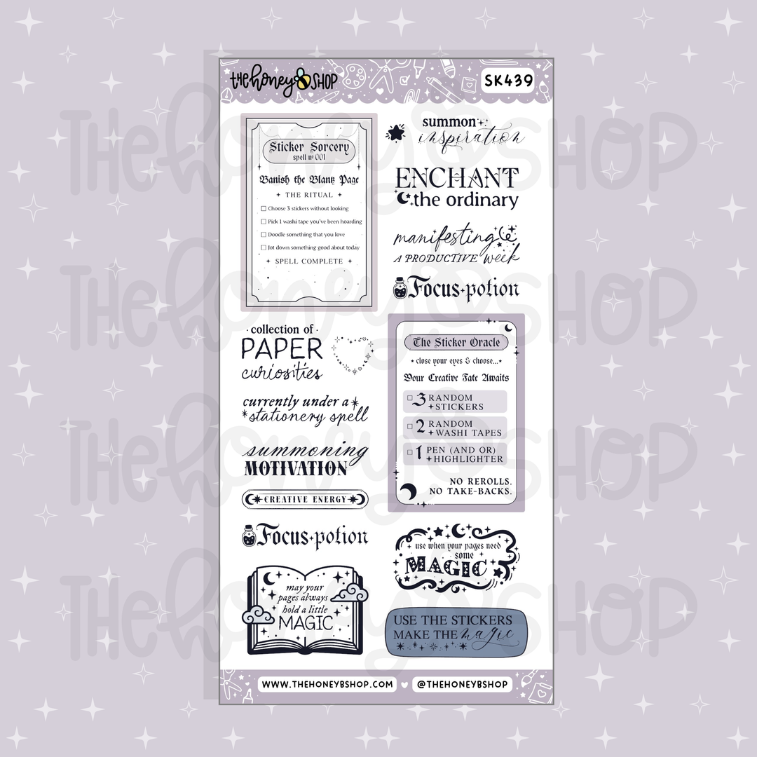 Sticker Sorcery Journaling Oracle Deco | Doodle Sticker Sheet