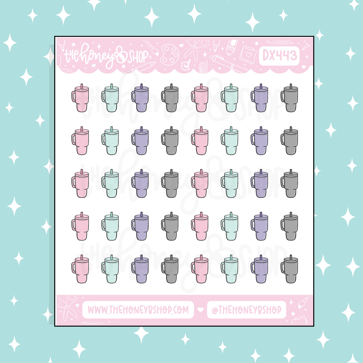Tumbler Icons Doodle Sticker