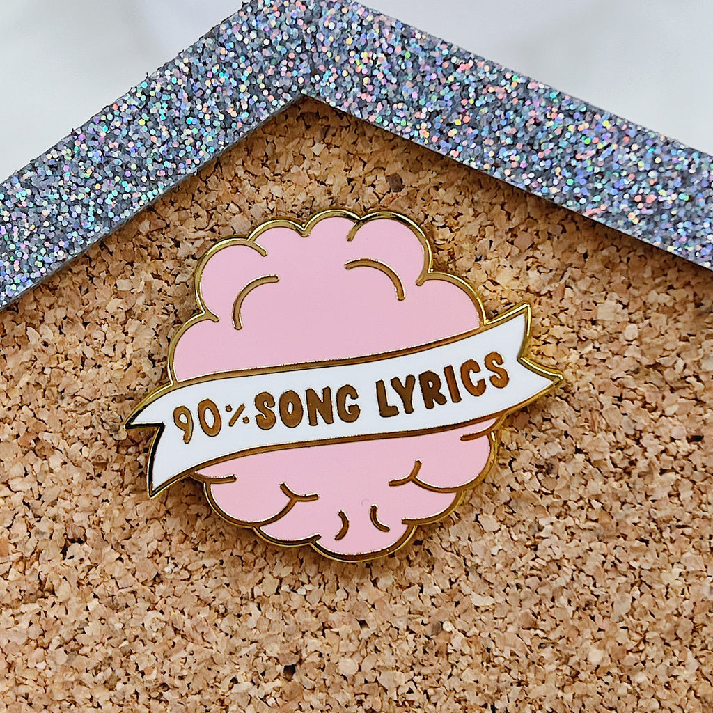 90% Letras de canciones Pin esmaltado ? Chapado en oro