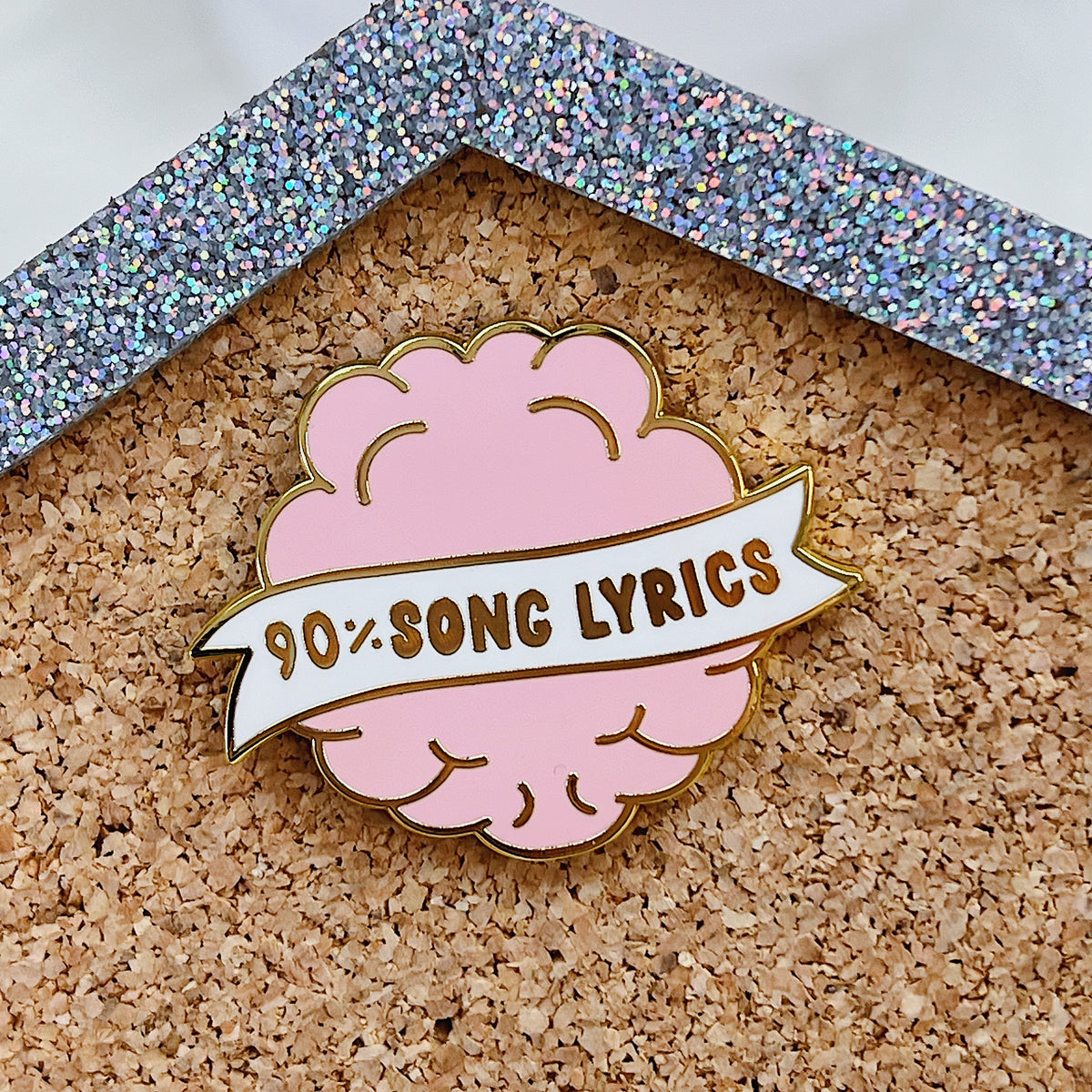 90% Song Lyrics Enamel Pin | Gold Plated