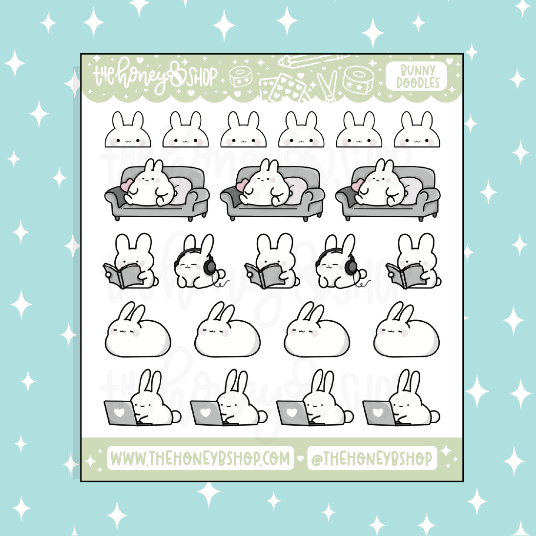 Bunny Activities Doodle Sticker