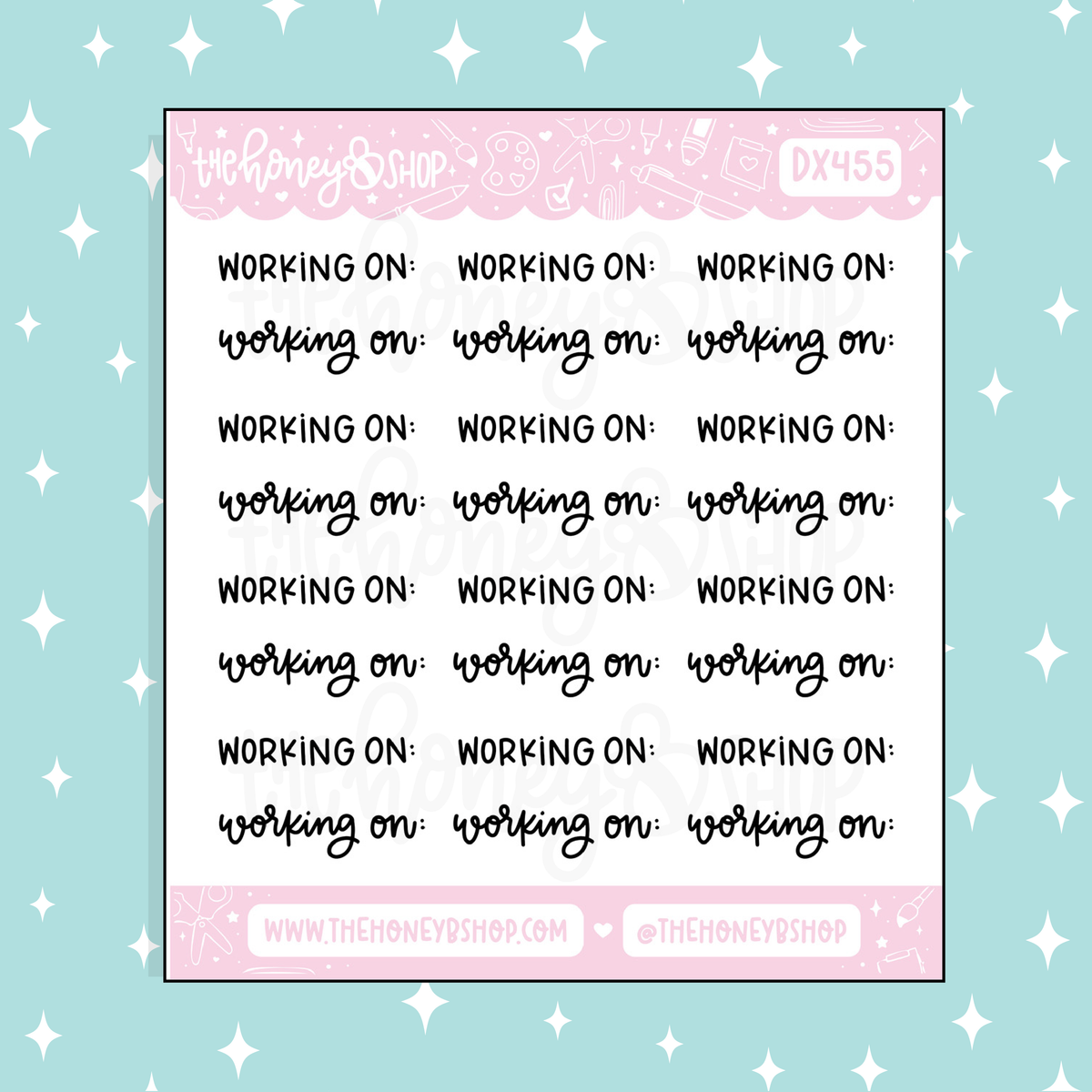 Working On Lettering Doodle Sticker