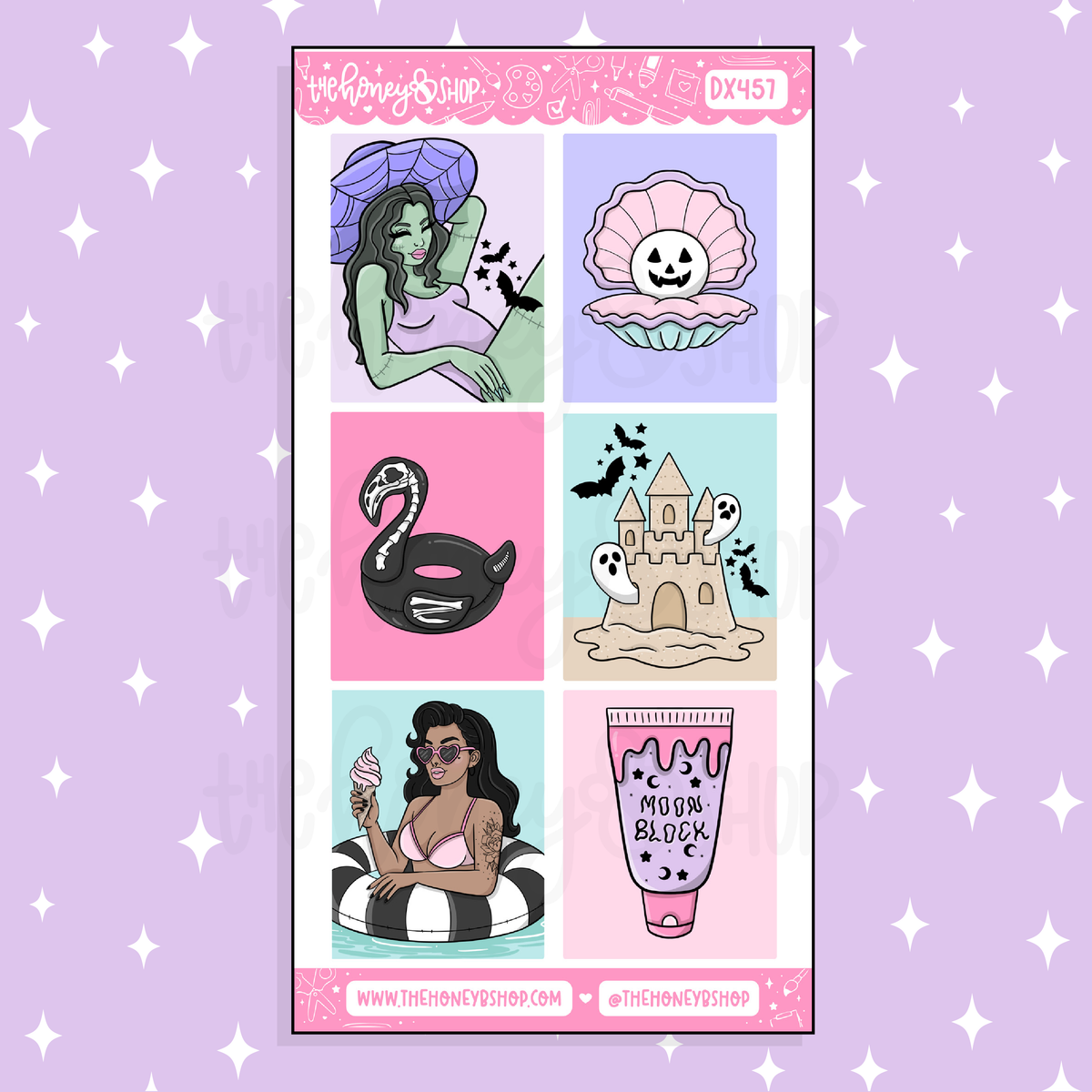 Spooky Summer Full Boxes Doodle Sticker | June Patreon | Choose your Skin Tone!