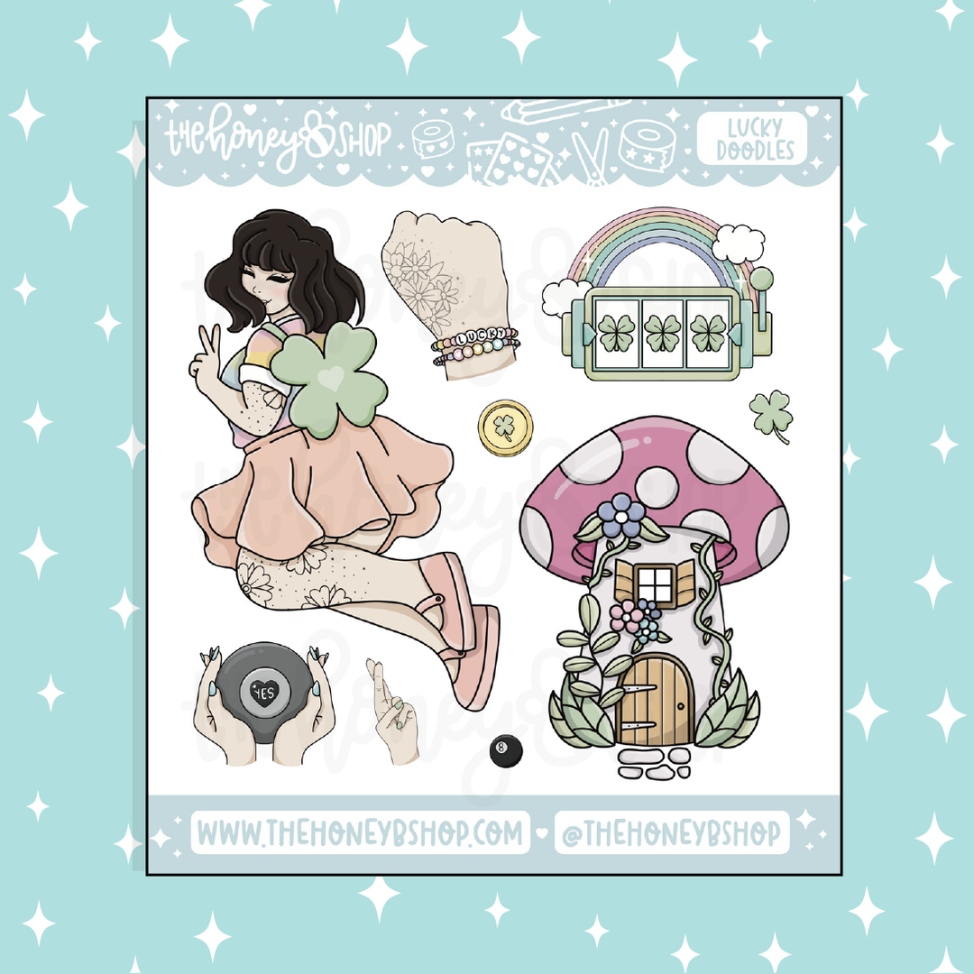 Pegatina Lucky Babe Deco Doodle | ¡Elige tu tono de piel!