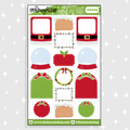 Doodle de cajas decorativas navideñas festivas Pegatina