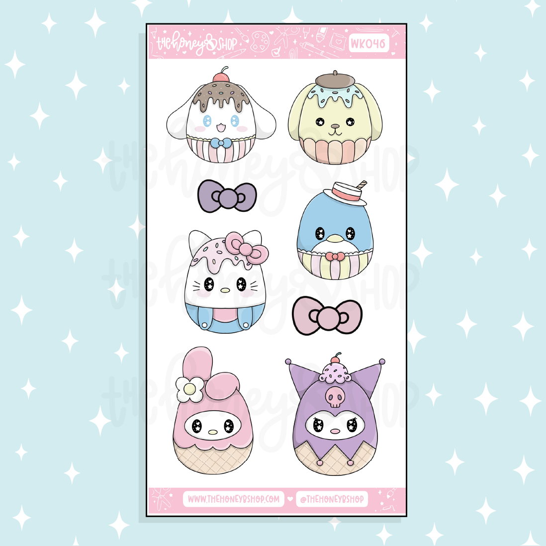 Sanrio Ice Cream Weekly Kit Doodle Sticker | Choose Your Sheets!