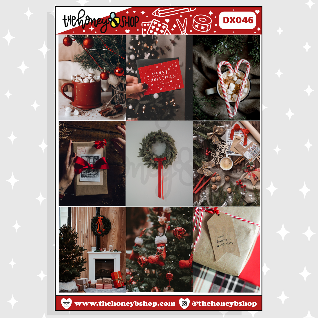 Merry Christmas Photo Full Boxes Doodle Sticker