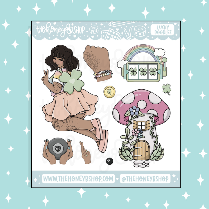 Pegatina Lucky Babe Deco Doodle | ¡Elige tu tono de piel!