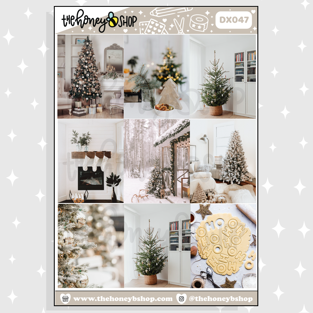 White Christmas Photo Full Boxes Doodle Sticker