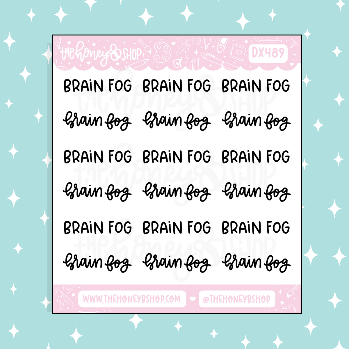 Brain Fog Lettering Doodle Sticker