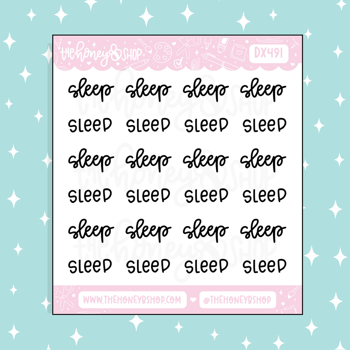 Sleep Lettering Doodle Sticker