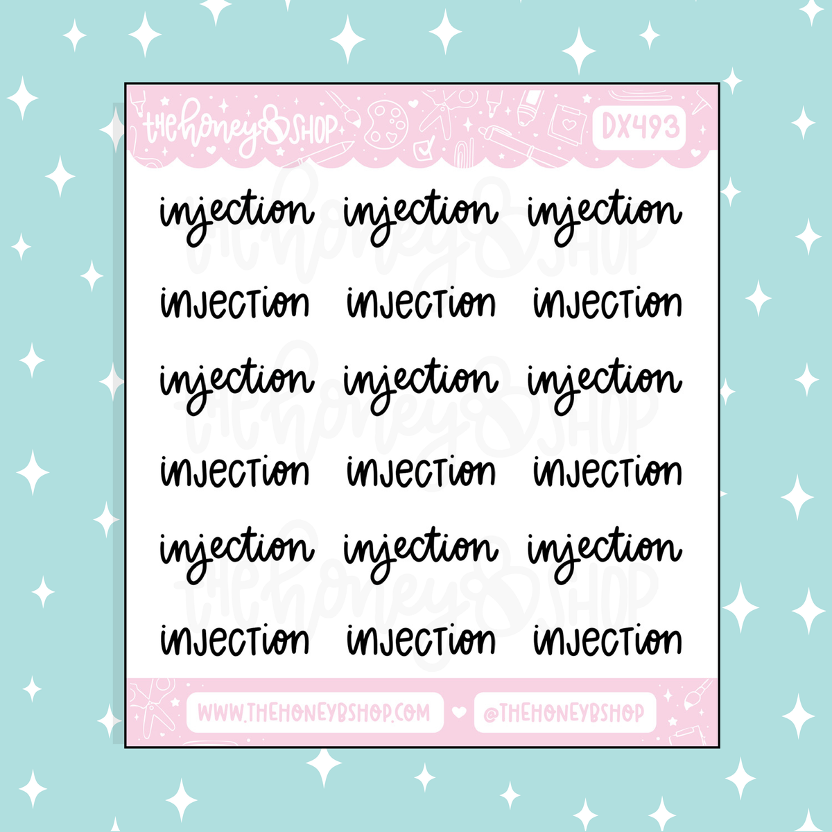 Injection Lettering Doodle Sticker