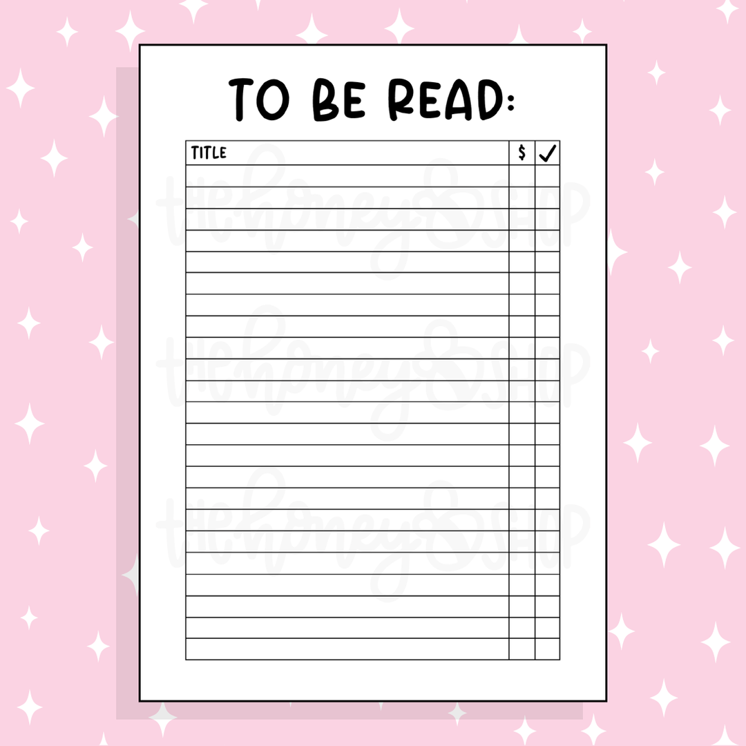 To Be Read Bee-6 Full Page Sticker | B6 Size 5x7 | Choose Your Color Option!