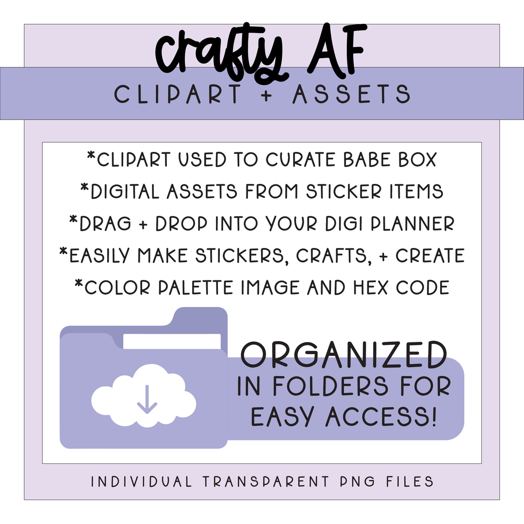 Crafty AF | Deluxe Digital Babe Box - Printable Stickers &amp; Clipart