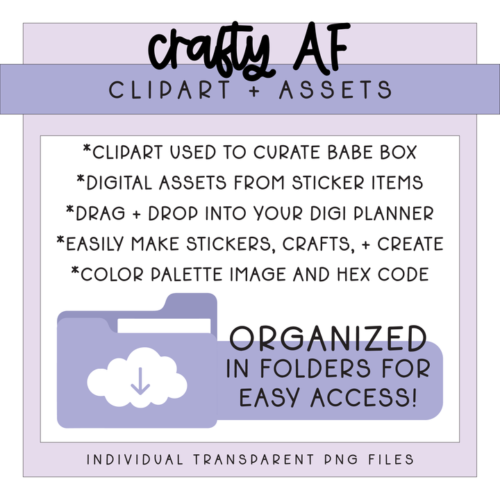 Crafty AF | Deluxe Digital Babe Box - Printable Stickers &amp; Clipart