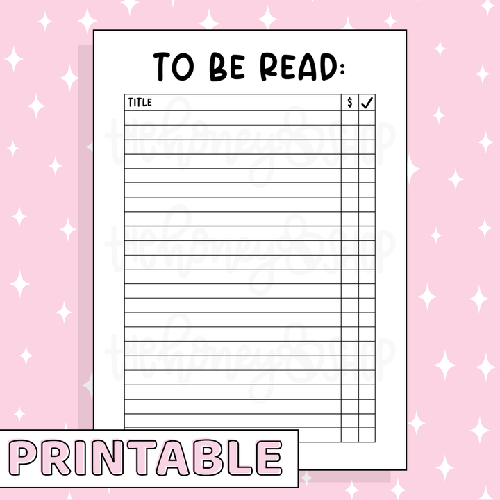 To Be Read Printable Bee-6 Full Page Sticker | B6 Planner | Printable Planner Stickers