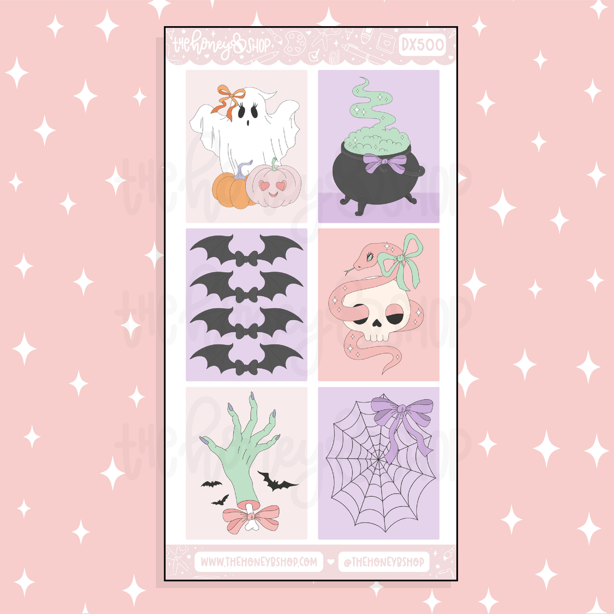 Coquette Halloween Full Boxes Doodle Sticker