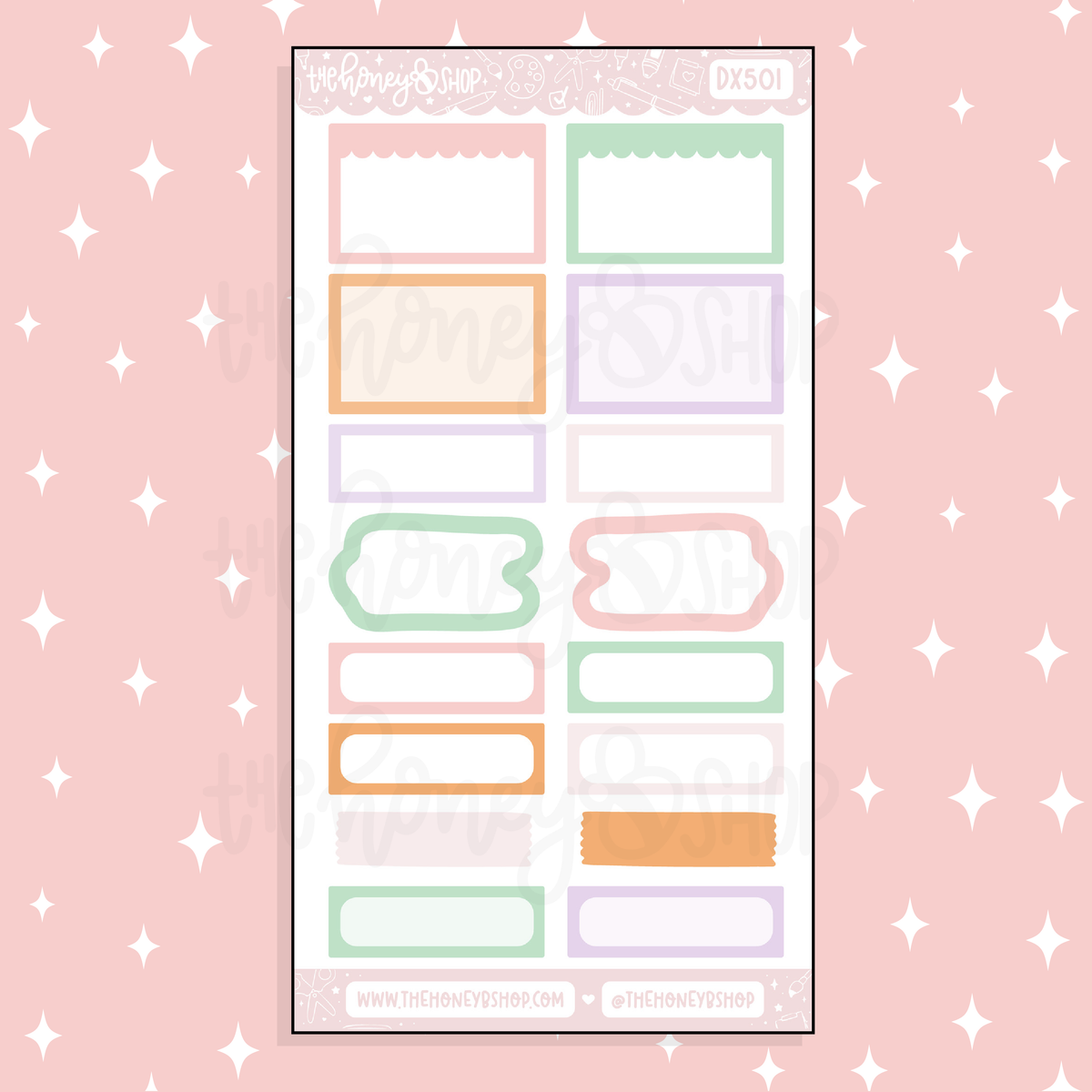Coquette Halloween Half Boxes Doodle Sticker