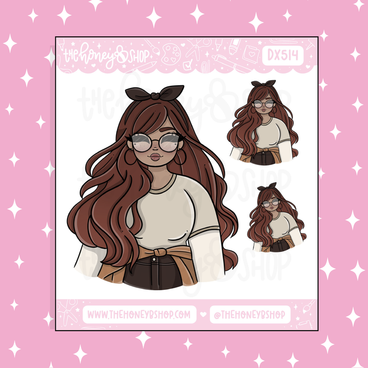 Etiqueta engomada del Doodle del bebé aguamarina | Patreón de marzo | ¡Elige tu tono de piel!