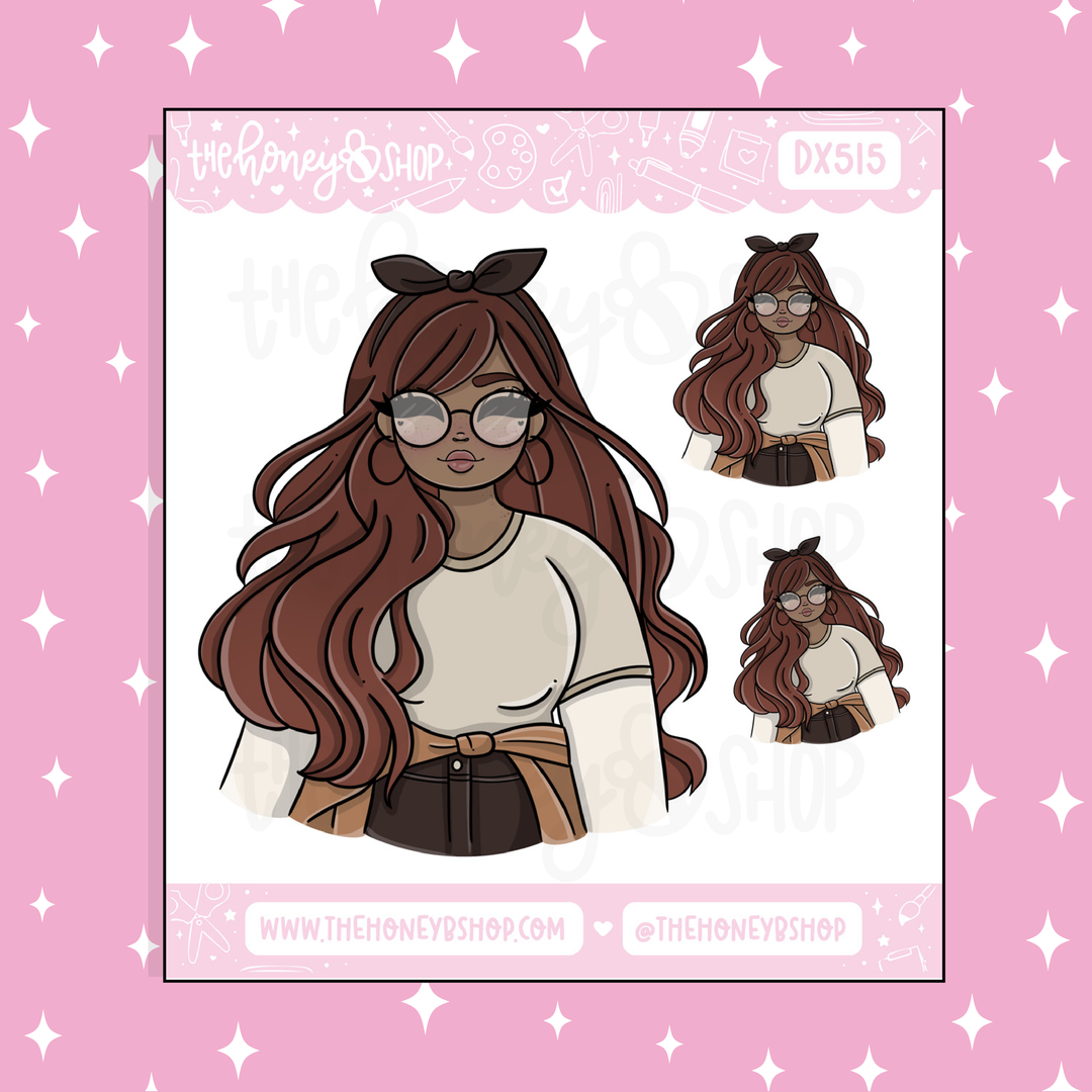 Etiqueta engomada del Doodle del bebé aguamarina | Patreón de marzo | ¡Elige tu tono de piel!