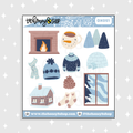 Doodle decorativo de invierno nevado Pegatina