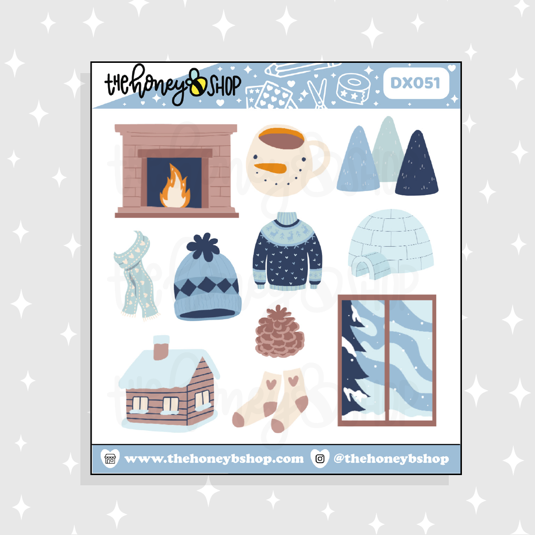 Snowy Winter Deco Doodle Sticker