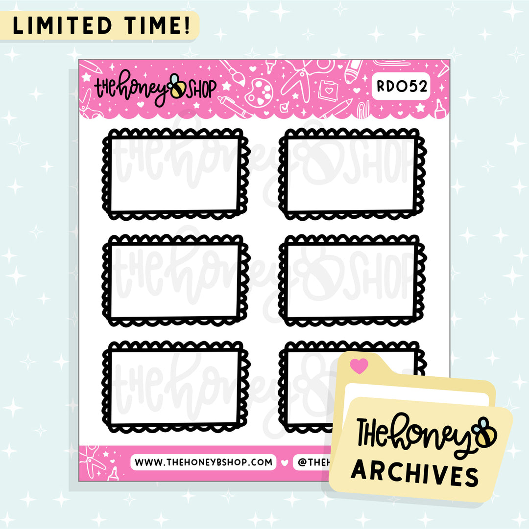 Scalloped Half Boxes Doodle Sticker Sheet | TheHoneyB Archive