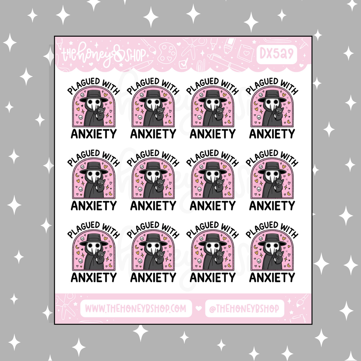 Plagued With Anxiety Doodle Sticker