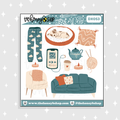 Acogedor Doodle Home Deco Pegatina