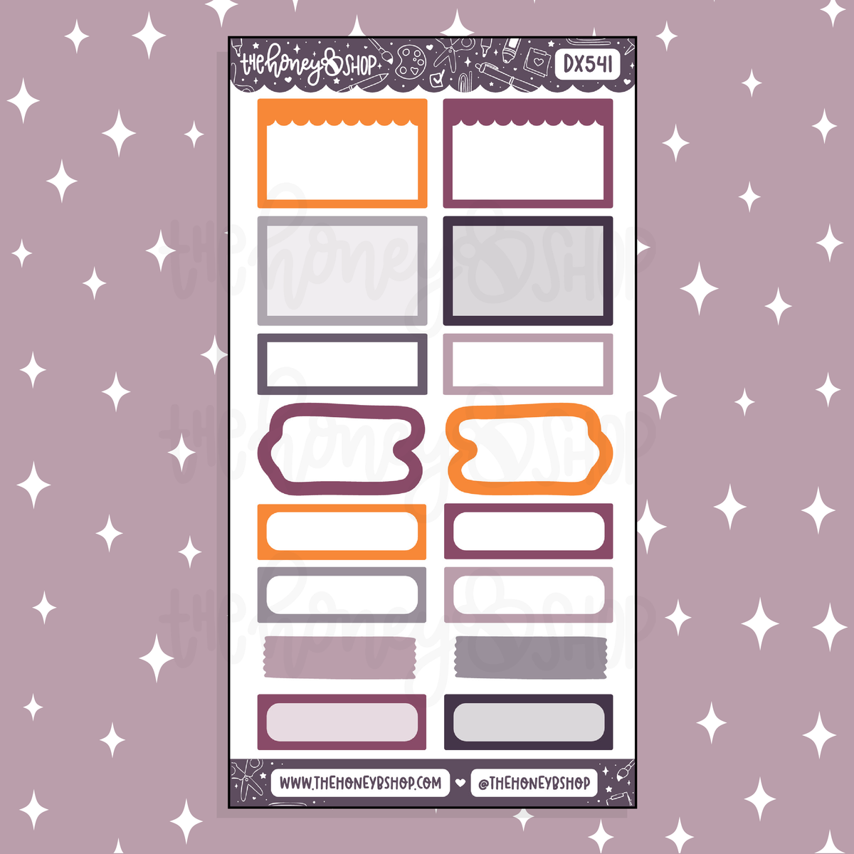 Traditional Spooky Stationery Half Boxes Doodle Sticker | October Patreon