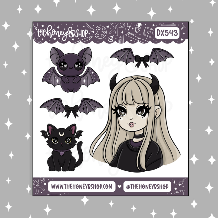 Etiqueta engomada del Doodle del bebé aguamarina | Patreón de marzo | ¡Elige tu tono de piel!