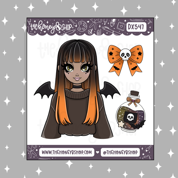 Etiqueta engomada del Doodle del bebé aguamarina | Patreón de marzo | ¡Elige tu tono de piel!