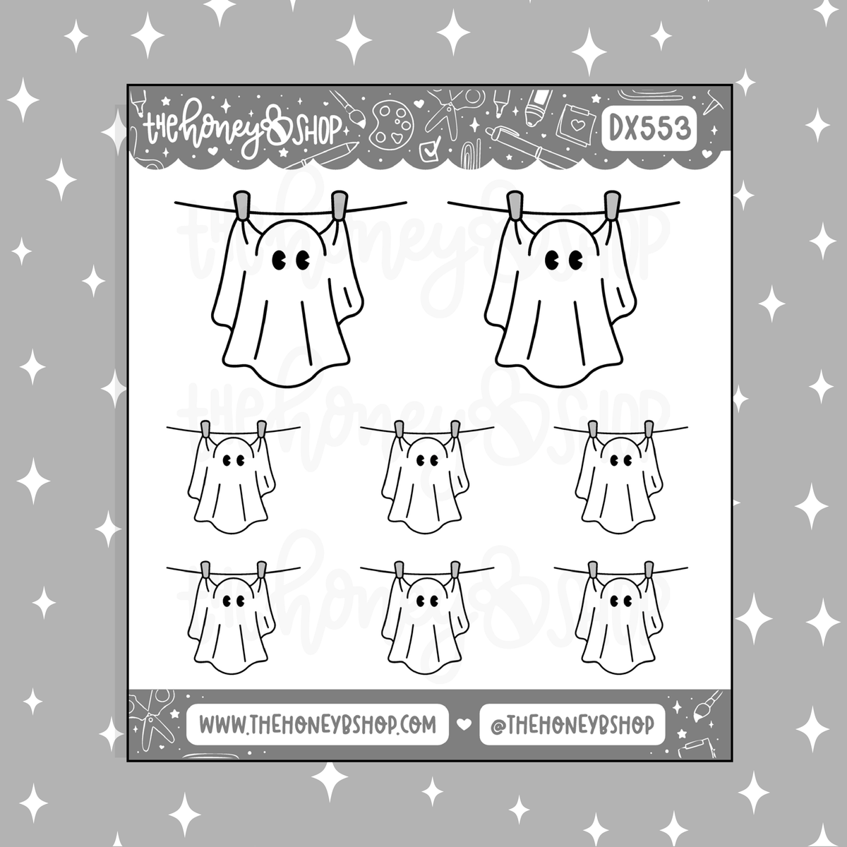 Laundry Ghostie Doodle Sticker