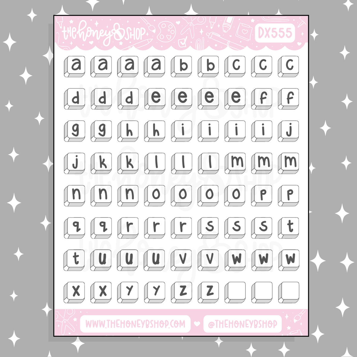 Keyboard Keycap Letter Alphabet Doodle Sticker